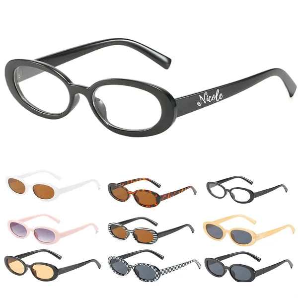 Unisex Polarized Retro Oval Sunglasses for Driving