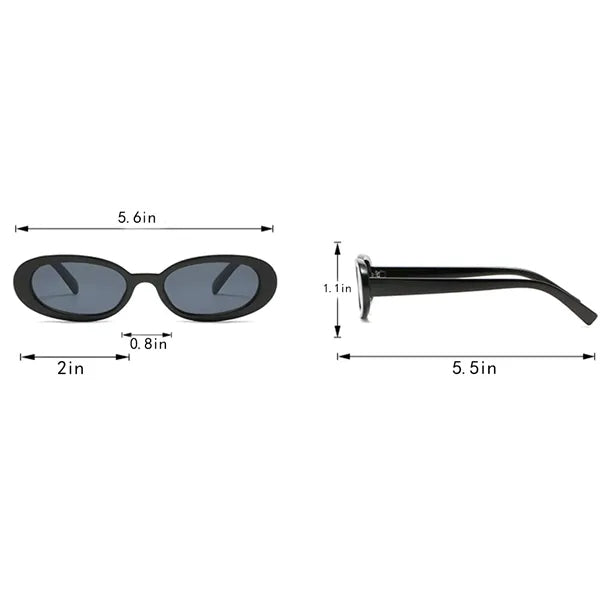 Unisex Polarized Retro Oval Sunglasses for Driving