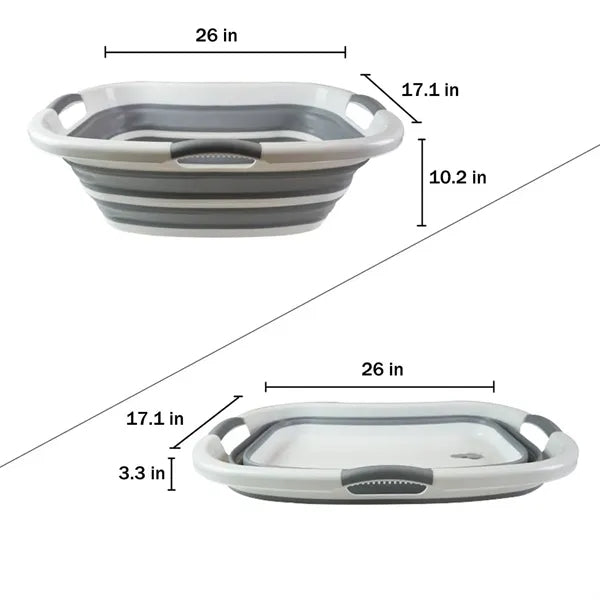 Foldable Plastic Pet Bath Tub Laundry Basket