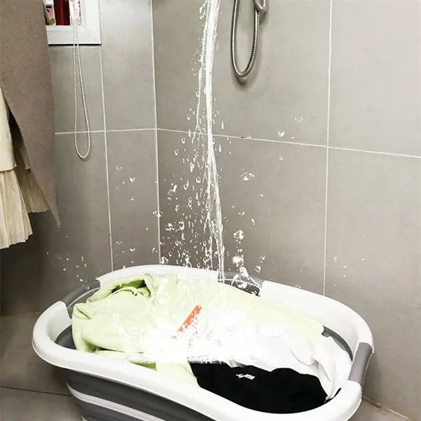 Foldable Plastic Pet Bath Tub Laundry Basket