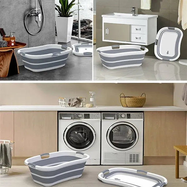 Foldable Plastic Pet Bath Tub Laundry Basket