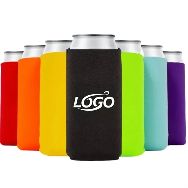 Full-color printed slim can cooler sleeve