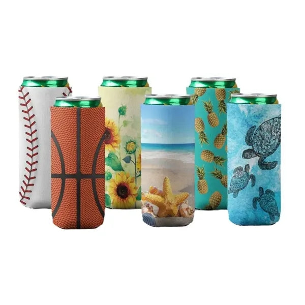 Full-color printed slim can cooler sleeve