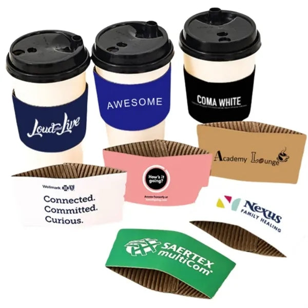 Full-color custom printed thick paper coffee sleeves