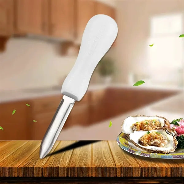 Oyster Shucking Knife: Curved Blade, Thick Pp Handle Design