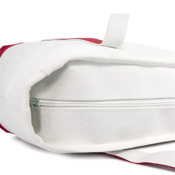 Large Cotton Canvas Boat Tote With Zipper