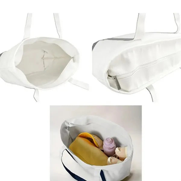 Large Cotton Canvas Boat Tote With Zipper