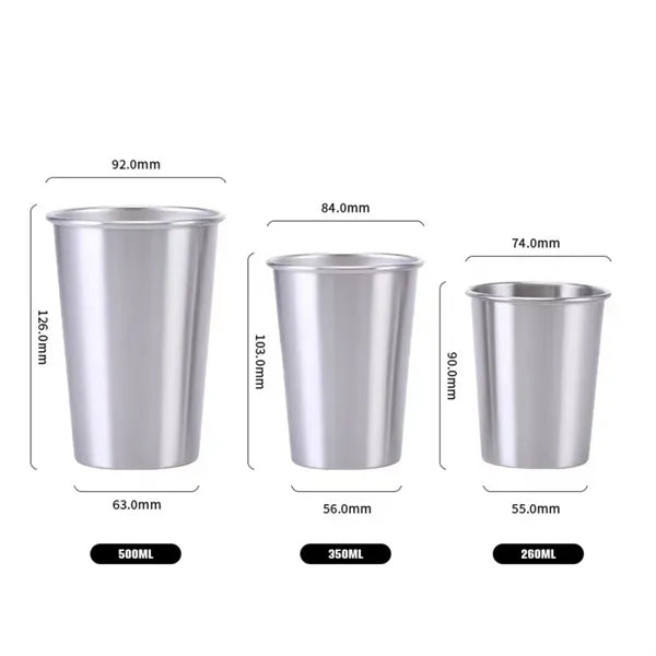 16Oz Stainless Steel Pint Cups