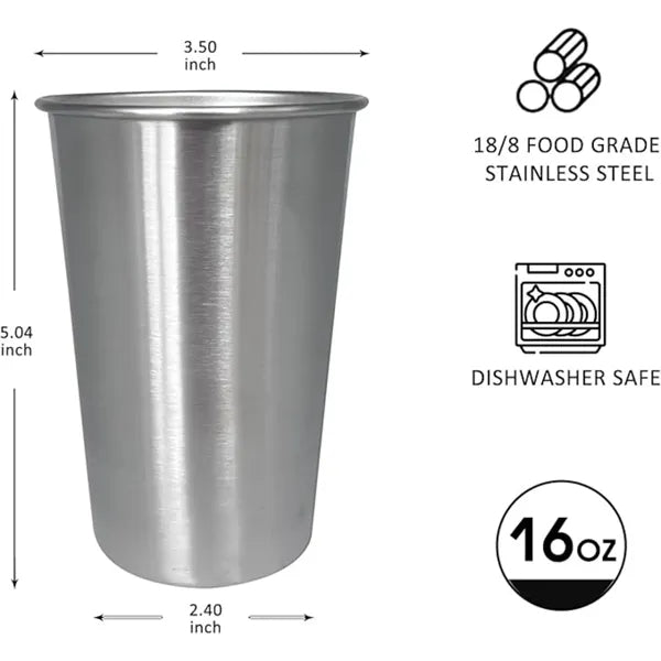 16Oz Stainless Steel Pint Cups