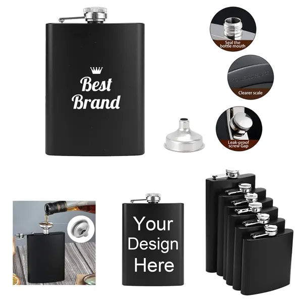 8Oz Stainless Steel Hip Flask For Liquor With Funnel