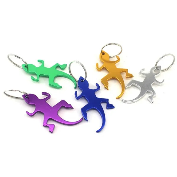 Gecko Shape Bottle Opener Keyring