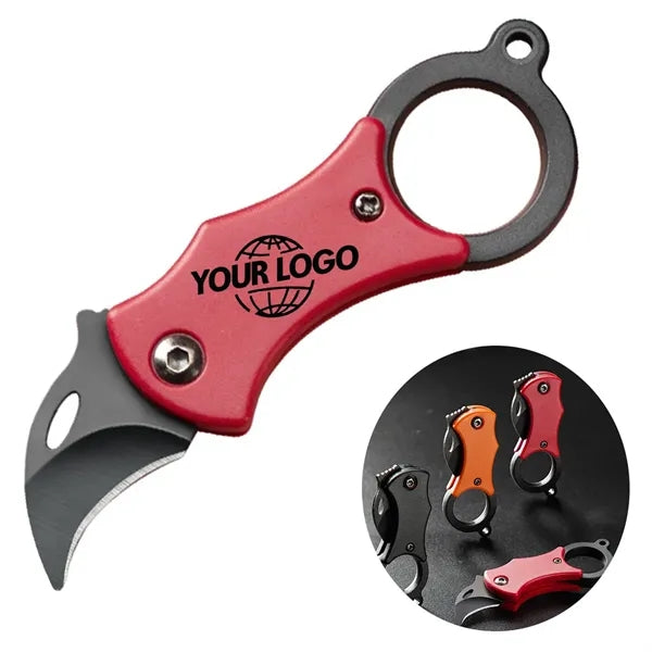 Mini Pocket Fruit Knife Folding Box Cutter with Key Ring