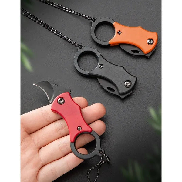 Mini Pocket Fruit Knife Folding Box Cutter with Key Ring