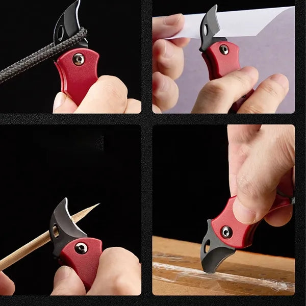 Mini Pocket Fruit Knife Folding Box Cutter with Key Ring