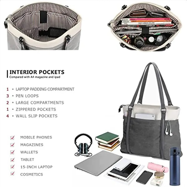 Canvas Laptop Tote Bag
