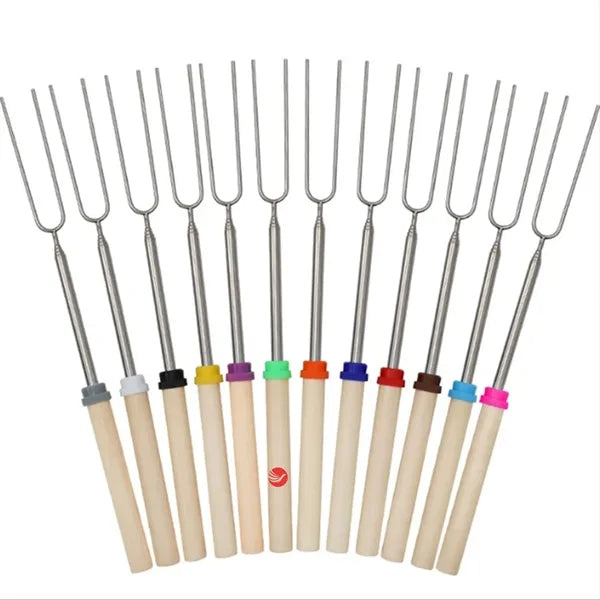 Marshmallow Roasting Sticks with Wooden Handle