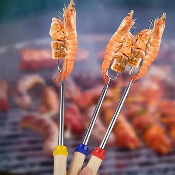 Marshmallow Roasting Sticks with Wooden Handle
