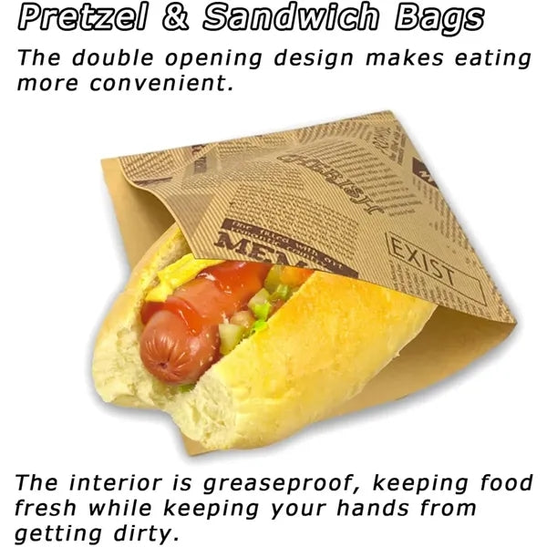 Eco friendly Hamburger & Sandwich Wrapper Double Opening.