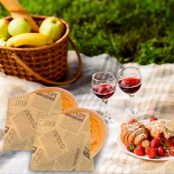Eco friendly Hamburger & Sandwich Wrapper Double Opening.