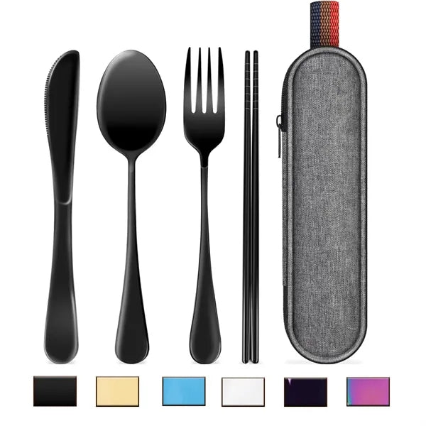 Stainless Steel Portable Travel Utensils with Case
