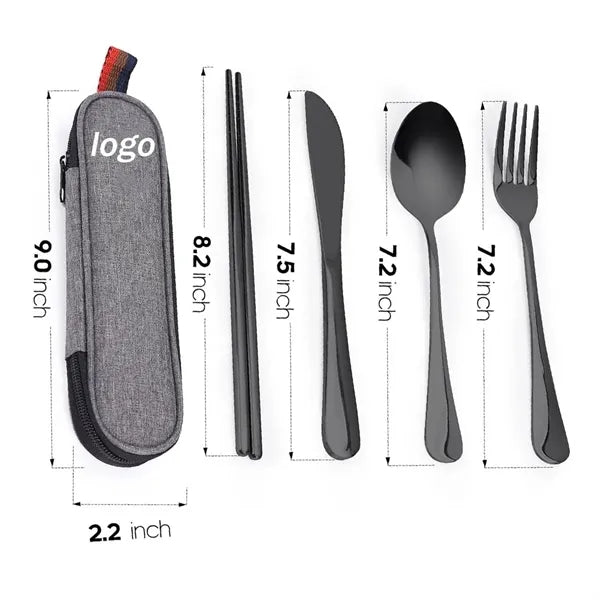 Stainless Steel Portable Travel Utensils with Case
