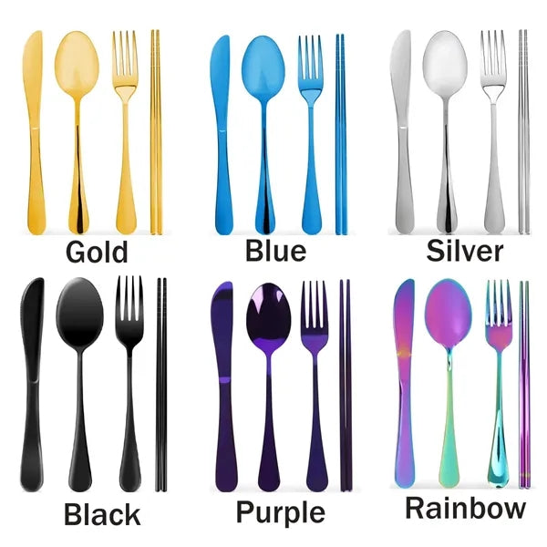 Stainless Steel Portable Travel Utensils with Case
