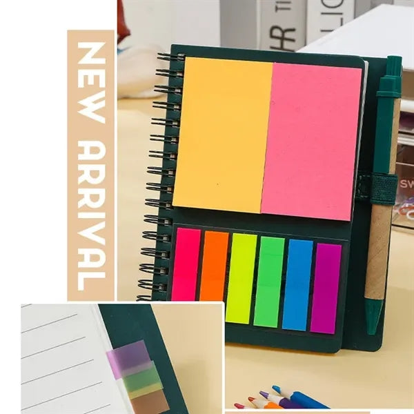 Kraft Paper Cover Notepad with Pen in Holder