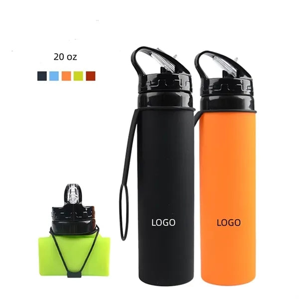 20 oz Silicone Foldable Water Bottles for Travel