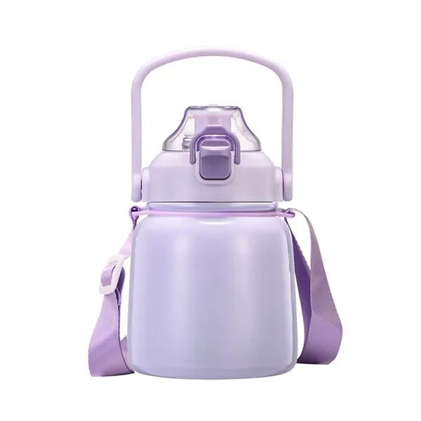 Cute Water Jug With Strap 24 oz Insulated Bottle