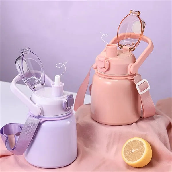 Cute Water Jug With Strap 24 oz Insulated Bottle