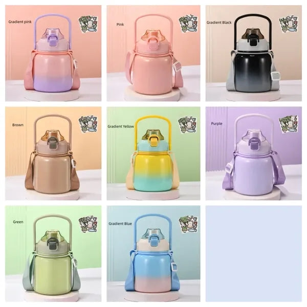 Cute Water Jug With Strap 24 oz Insulated Bottle
