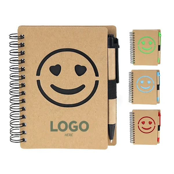 Mini Smiley Face Kraft Paper Notebook