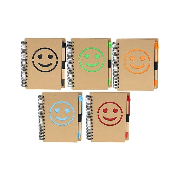 Mini Smiley Face Kraft Paper Notebook