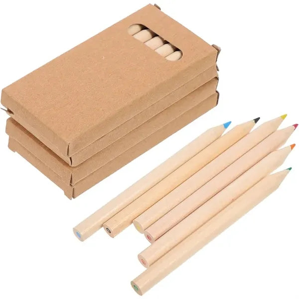 3.5" 6-Color Colored Pencil Set in Kraft Box Custom Logo