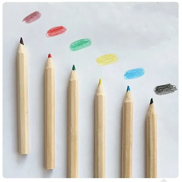 3.5" 6-Color Colored Pencil Set in Kraft Box Custom Logo