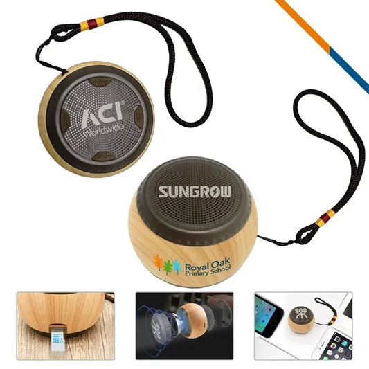 Lara Mini Bamboo Drum Shaped Bluetooth Speaker