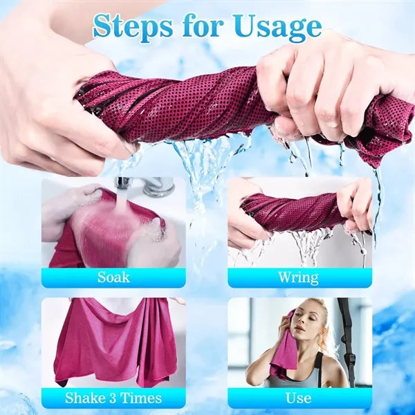 Microfiber Sports Sweat Fast Dry Hook Chilly Ice Cool Towel