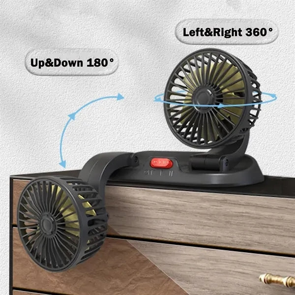 Dual Head Auto Fans for Car Dashboard