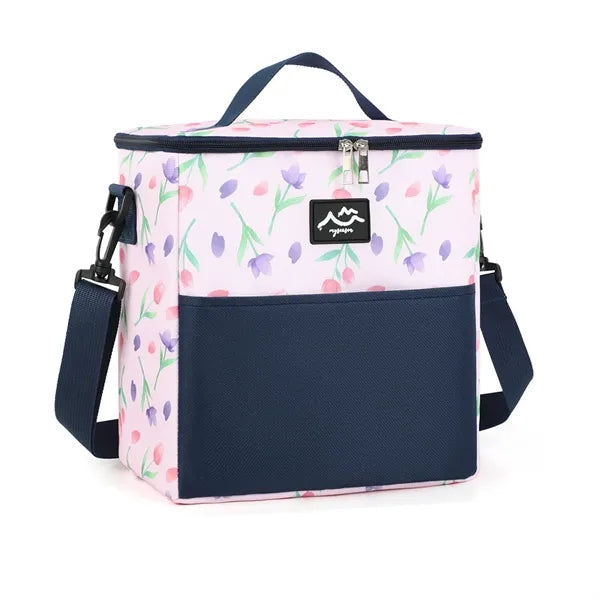 12-Can 600D Cooler Bag with Stylish Two-Tone Design
