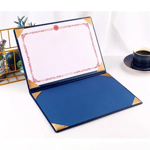 Customize PU Leather Certificate Holder