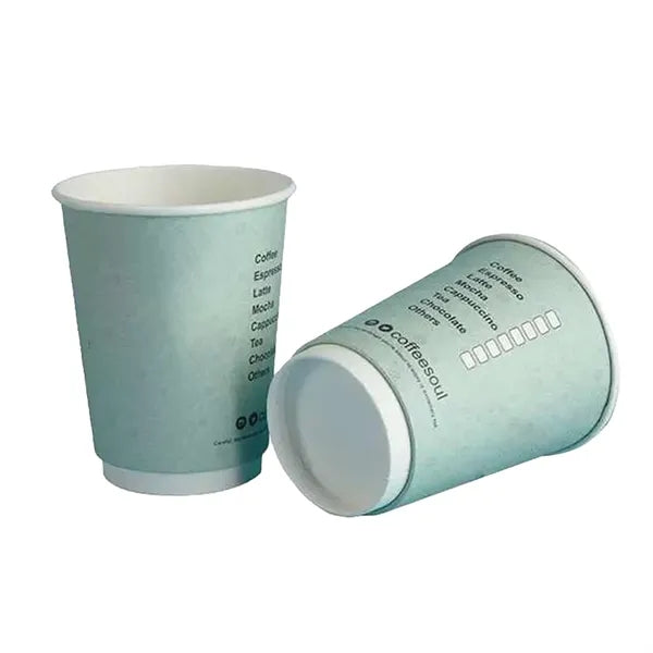 12 oz Food Grade Double Wall Paper Cup w/ Lid