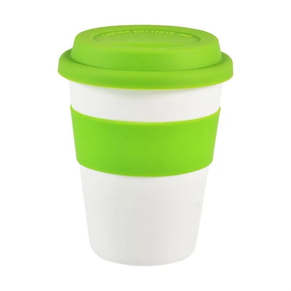 12 oz Coffee Mug with Silicone Lid and Insulated Band