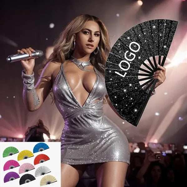13 Inch Glitter Dance Fans
