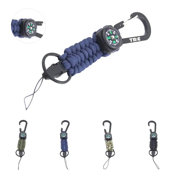 Hand Braided Paracord Keychain With Compass