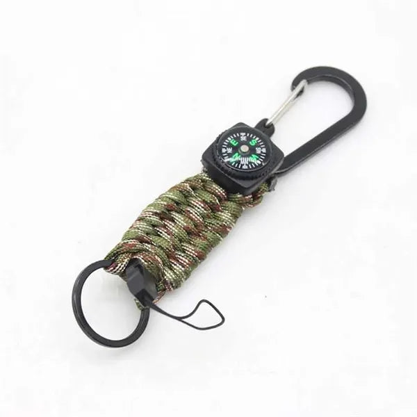 Hand Braided Paracord Keychain With Compass