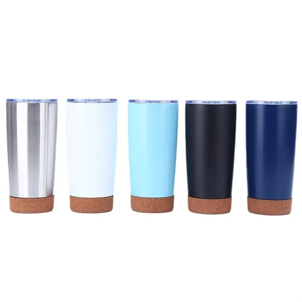 20 oz Insulated Travel Coffee Mug with Cork Bottom