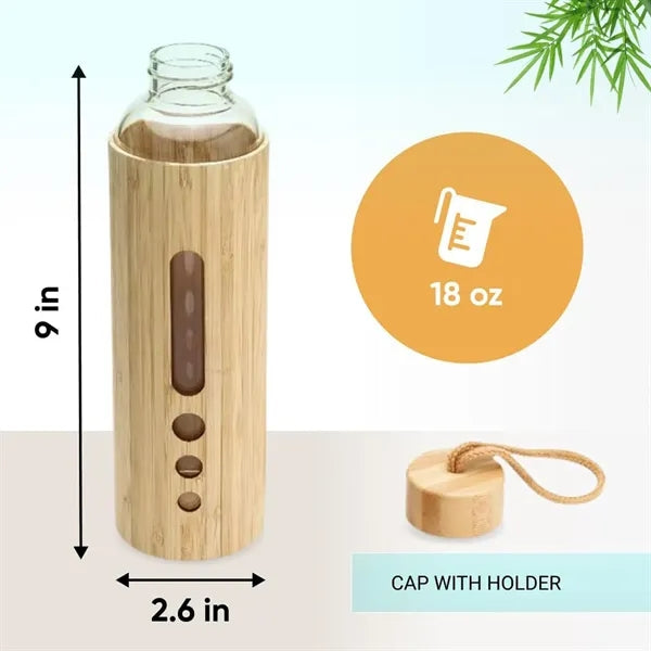 19oz Glass Water Bottle with Bamboo Sleeve