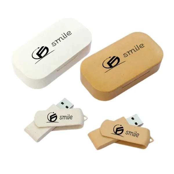 Wheat Straw Box USB Flash Set Eco-friendly