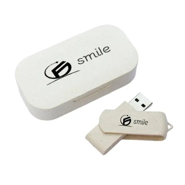 Wheat Straw Box USB Flash Set Eco-friendly