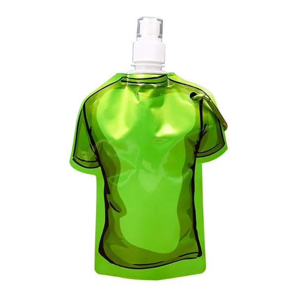 T Shirt Shaped Flip Top Foldable Water Bottle W/Carabiner